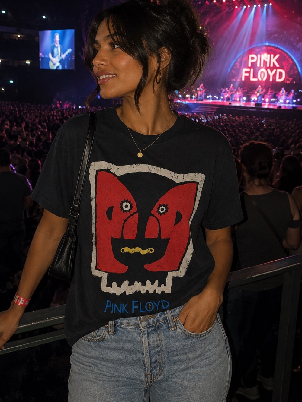 Pink Floyd Division Bell David Gilmour Black Tee Graphic T-shirt M